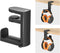 KIWIFOTOS Headphone Stand Holder Under Desk, PC Gaming Headset Hook Hanger Mount with 360 Adjustable Rotating Arm Clamp & Built in Cable Clip - Bl...