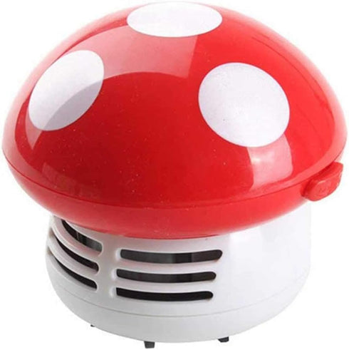 HONBAY Mini Cute Table Dust Vaccum Cleaner, Mushroom Shaped New Portable Corner Desk Vaccum Cleaner Mini Cute Vacuum Cleaner Dust Sweeper (RED)...