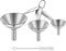Stainless Steel Funnels, 3 in 1 Metal Kitchen Funnels for Filling Bottle with Handy Handle for Transferring Essential Oils, Liquid, Fluid, Dry Ing...