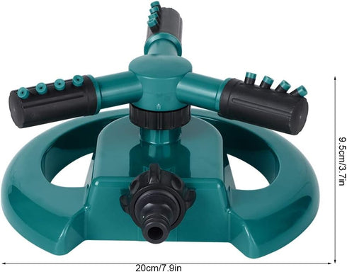 Lawn Sprinkler, Three Arms 360 Degrees Rotating Adjustable Garden Water Sprinkler Lawn Watering Irrigation Tool(Green)...