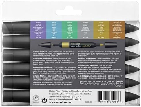 Winsor & Newton Promarker Metallic, Set of 6...