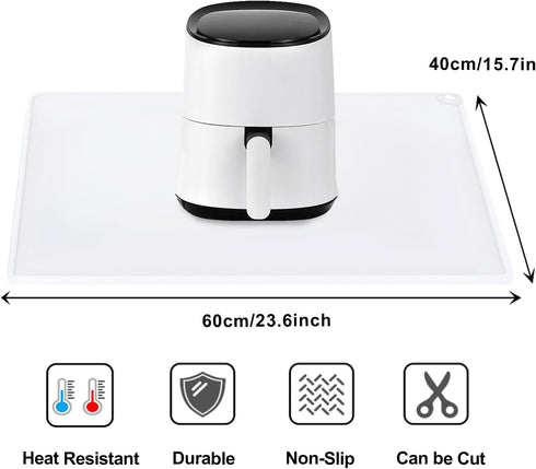 Translucent Baking Mats for Kitchen Counter-Food Grade Kids Dinner Table Placemat Silicone Mats for Crafts Non-Slip Countertop Protector Mat with ...
