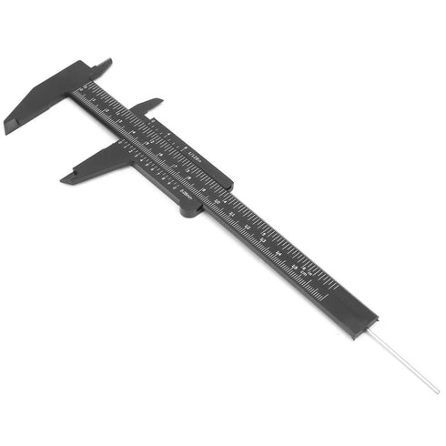 Plastic Vernier Caliper with Double Sided Scale High Accuracy 0.05mm Resolution 150mm for Eyebrow Stencil Makeup Student School Office Home(Black)...
