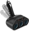 Rocketek 3-Socket 2-Port USB Quick Charge 3.0 Car Charger Splitter Adapter,120W 12V/24V DC Outlet Multi Socket Car Cigarette Lighter Splitter QC3....