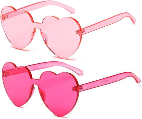 Dollger Heart Shape Sunglasses One Piece Transparent Rimless Candy Color Glasses…...