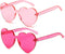 Dollger Heart Shape Sunglasses One Piece Transparent Rimless Candy Color Glasses…...