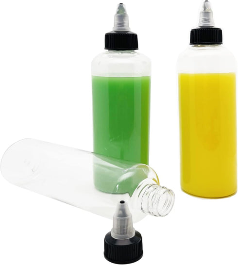 3 Pcs 6oz Dispensing Bottles, Plastic Squeeze Bottles with Twist Top Cap...