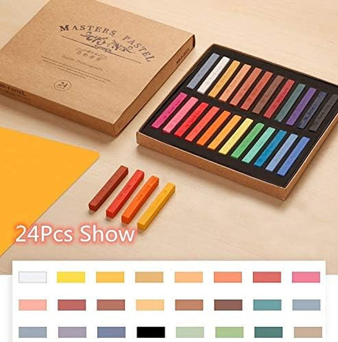 Non Toxic Artist Pastels,Square Soft Pastels Set,Chalks 12/24/36/48 Colors Soft Dry Pastel Artist Chalk Pastel Sticks for Office School Art Drawin...