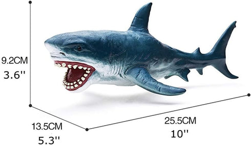 Gemini&Genius Sea Animal Great White Shark Action Figure Megalodon Shark Model Toy Soft Rubber Realistic Ocean Shark Educational and Role Play Toy...