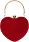 Women Heart Shaped Handbag Mini Clutch Chain Purse Chic Shoulder Bag Evening Tote...