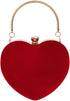Women Heart Shaped Handbag Mini Clutch Chain Purse Chic Shoulder Bag Evening Tote...