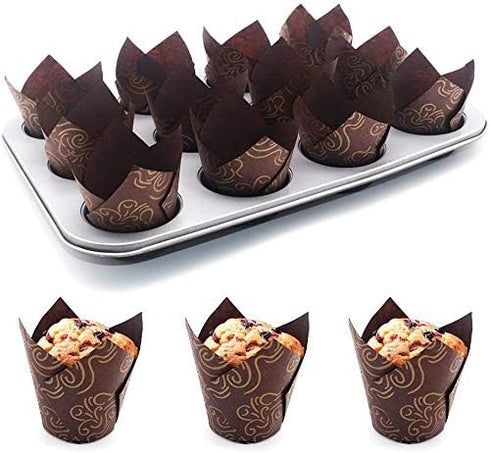 150Pcs/Pack Cake Mold Muffin Cupcake Paper Cups Tulip Cup Cakes Paper Cases Oilproof Cupcake Liner Wrapper Baking Cups Holders...
