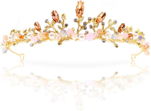 NODG Gold Tiaras and Crowns for Women - Rhinestone, Pearl Bridal Tiaras and Headbands for Wedding, Birthday, Prom...