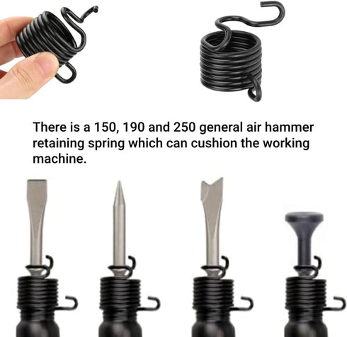 Air Hammer Quick Spring Retainer Stainless Steel M6 Nuts Replaceable Air Hammer Metalworking Chisels for 150 190 250 Pneumatic Hammer...
