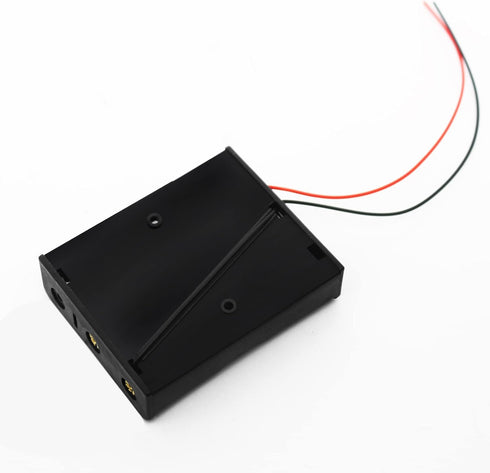 18650 Battery Holder, 6 Pcs 3 × 18650 Black Battery Box, 3 × 18650 Battery Storage Box Housing with Black and Red Wires, for DIY Electronic Circui...