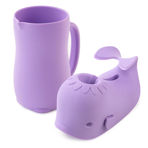 Bathtub Faucet Cover + Rinse Cup Set, Bath Tub Spout Cover for Baby Kids, Baby Wash Rinser Cup Shampoo Bath Rinser Cup, Purple Bath Gift Set...