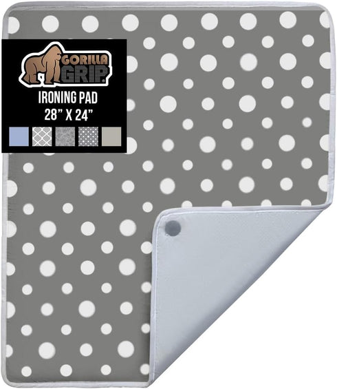GORILLA GRIP Ironing Mat, Portable Iron Pad, Magnetic Cover and Padding for Top of Washer, Dryer, Tabletop, Countertop, Silicone Coating and Scorc...