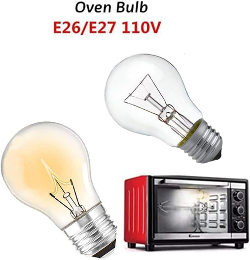 Appliance Oven Light Bulb, Oven Light Bulbs,High Temp 300 °C Resistant,A15/E26/120V/40 Watt Appliance Replacement Bulb for Refrigerator Over Stove...