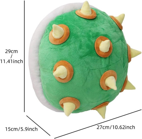 Bowser Backpack with Thorn Turtle Shell Green Koopa Bag Turtle Shell Costume Soft Stuffed Cartoon Plush Toy 11.4"...
