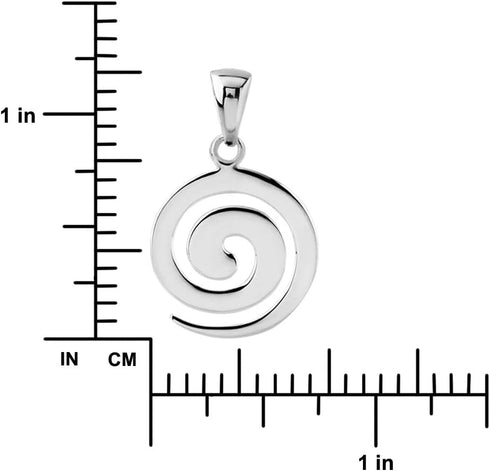 Hawaiian Silver Jewelry Pendant Necklace – 18 Inch Sterling Silver Maori Koru Spiral Necklace – Comfortable and Lightweight Wave Necklace for Wome...