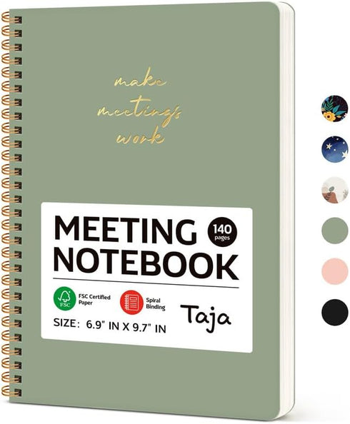 Taja Meeting Notebook for Work Organization - Work notebook with action items, Meeting Minutes Planner Notebook, Perfect Office Supplies for Men &...