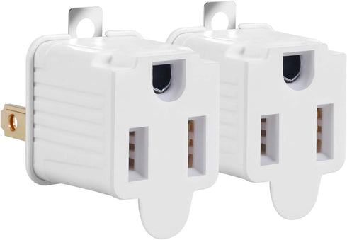 Grounded Adapter 3-Prong to 2-Prong Outlet Converter - 3 Pin to 2 Pin Plug Socket Adapter Extension for Electrical Cord, Household, Workshops, Ind...