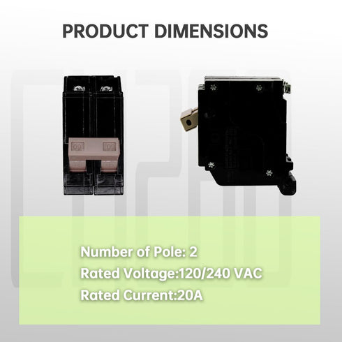 Breaker Circuit Type 3/4-Inch Plug-On Breaker 2-Pole 10 Kaic 60-Amp 120/240V Compatible with Culter Hammer Load Centers...