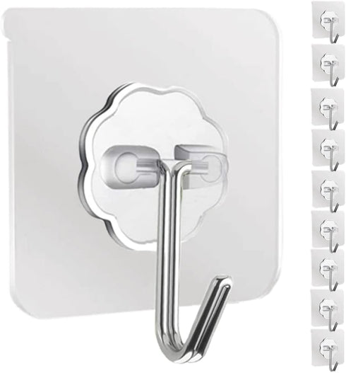 DDMY Hooks for Hanging, Wall Hooks Transparent Waterproof and Oilproof Self Adhesive Hooks for Kitchen Door Outdoor Home Improvement, Picture Hang...