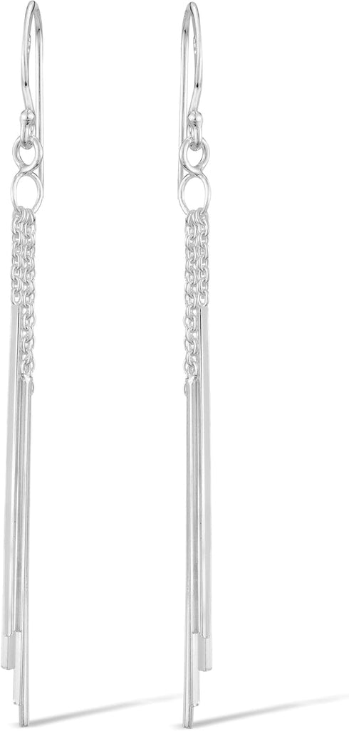 AeraVida 925 Sterling Silver Trendy Stranded Stick Drop Dangle Earrings | Minimalist Boho Chic Jewelry for Women | Unique Silver Stick Earrings | ...