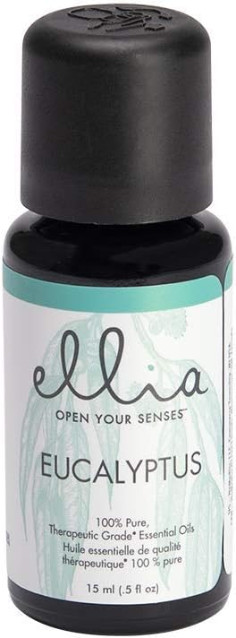 Ellia Diffuser Essential Oil Eucalyptus 15ml, 100% Pure, Therapeutic Grade, 15 mL Bottle, Clear...