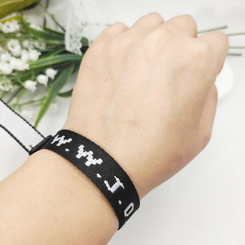 CSIYANJRY99 WWJD Bracelets for Women Men Black Ribbon Jacquard Bracelet...
