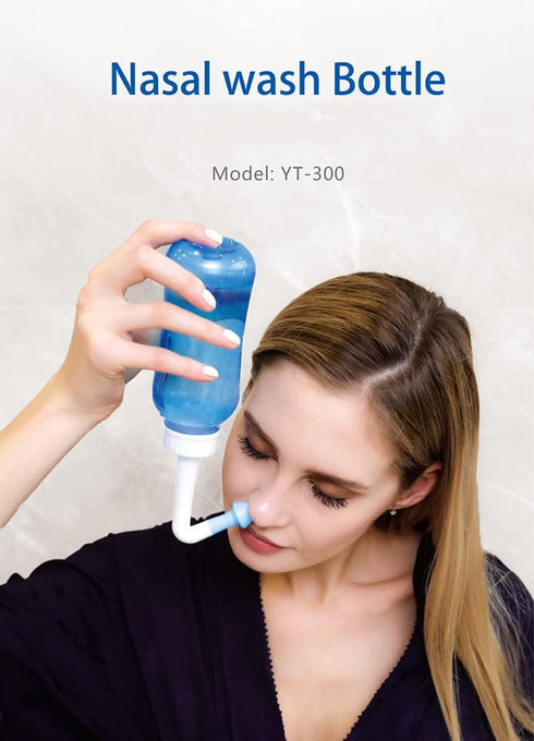 Carllg Neti Pot - Nasal Irrigation Wash Bottle with Sinus Rinse Salt for Adult & Kid (300ml Bottle with 30 Salt Packets)...