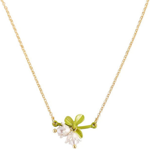 Caiyao Lily of the Valley Rose Flower Leaf Necklace Drop Dangle Earring Bracelet Set for Women Mom Friend Mother Vintage Tassel Chain Necklace Bri...