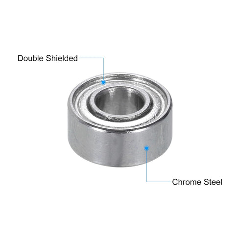 uxcell 5pcs 684ZZ Miniature Deep Groove Ball Bearings 4x9x4mm Double Shielded Bearings for Electric Motor, Home Appliances, Garden Machinery, P5 (...