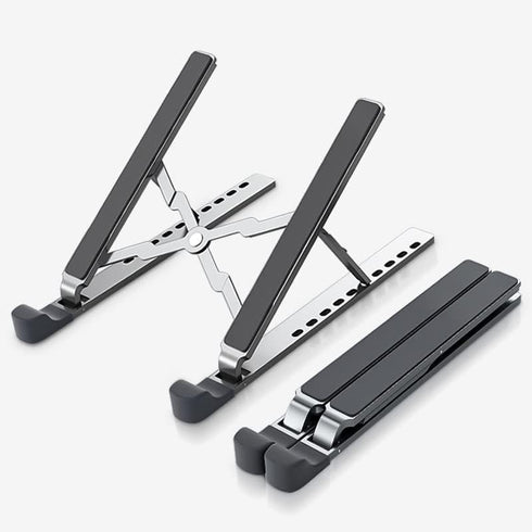 Laptop Stand for Desk Adjustable Laptop Riser with 8-Angle Adjustment Aluminium Alloy Laptop Holder Foldable Computer Stand for 10-16" Laptops(Sil...