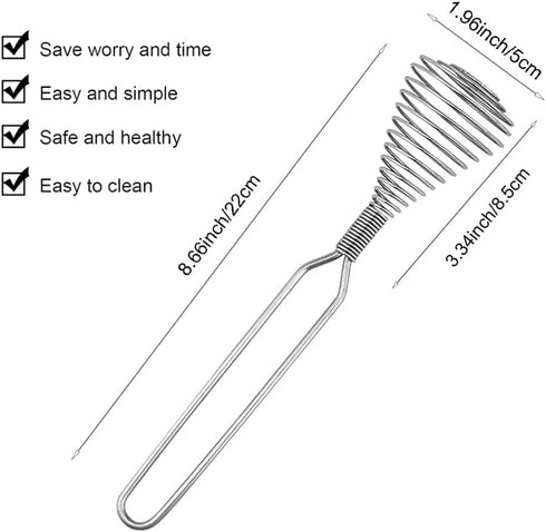Stainless Steel Spring Coil Whisk Wire Whip Cream Egg Beater Gravy Cream Hand Mixer Kitchen Tool Accessories For Mixing, Blending, Beating, Stirri...
