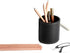 Leather Pencil Holder Pencil Case Round Black Pencil Case Office Desk Home Stationery Organizer...