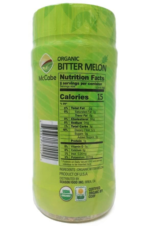 McCabe Organic Bitter Melon Tea - Organic Bitter Melon | Rich with Fiber & Minerals | USDA and CCOF Certified | Product of USA | 50g...