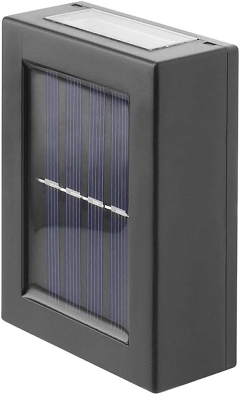 CALIDAKA 2 Pack LED Solar Wall Light, Up and down Outdoor Security Wall Lamps, IP65 Waterproof Solar Outdoor Lights, Solar Fence Lights LED Solar ...