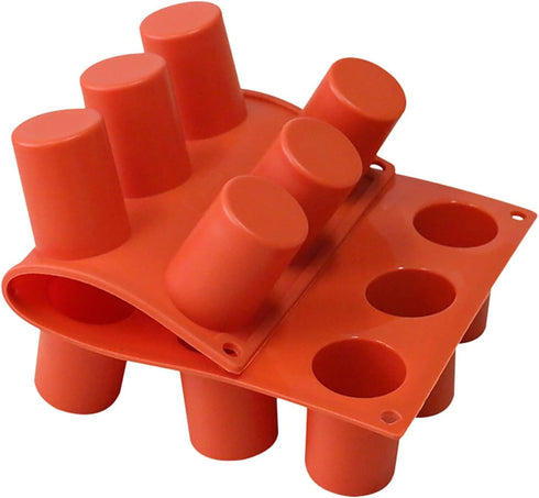 TOPYS 15 Cavities Cylindrical Fondant Silicone Mold DIY Cylinder Pastry Cupcake Jelly Mousse Pan Pudding Muffin Chocolate Making Supplies Cookie S...