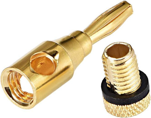 uxcell® Gold 4mm Plated Banana Connector Open Screw Type 10Pcs for Speaker Wire Home Theater...