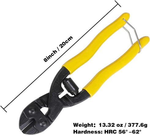 8" Cutting Pliers Wire Cutter Steel Cable Cuts Copper Wire, Rope Spring Wire Multi-Function Hand Tool For Electricians,Homes...