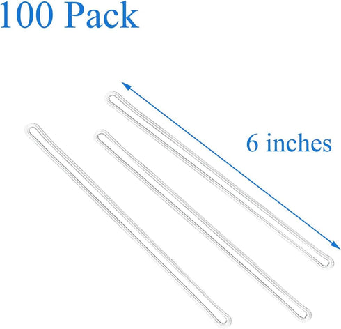 GYBest Best 100-Pack 6'' Clear Plastic Luggage Tag Loops...