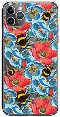Blingy's for iPhone 11 Pro Case (5.8 inch), Women Girls Fashionable Floral Bee Pattern Cute Flower Style Transparent Soft TPU Protective Clear Cas...