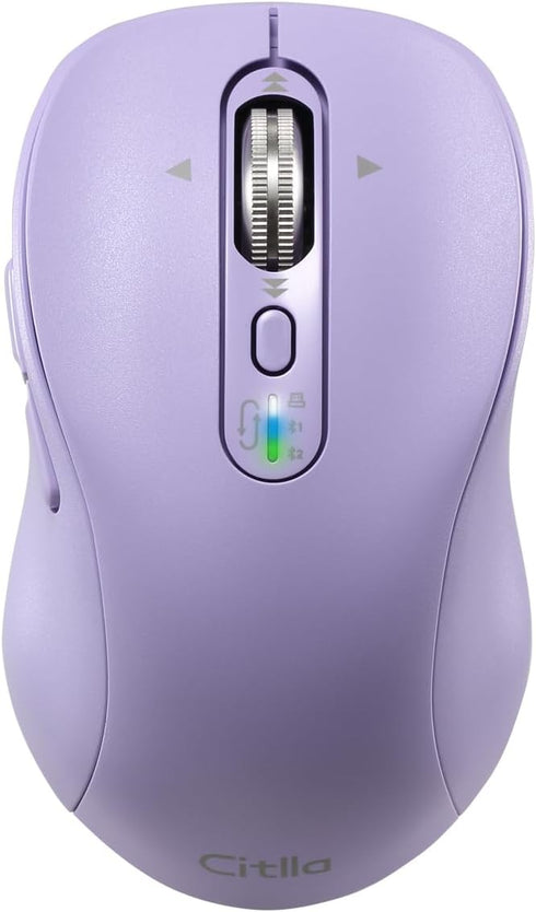 L570 Wireless Bluetooth Mouse, Portable Rechargeable Mouse with Charging Cable, USB Receiver and Two Bluetooth, 4-Way Scrollig for MacBook Air/Pro...