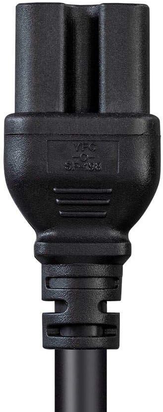 Monoprice Heavy Duty Power Cable - 2 Feet - Black | IEC 60320 C14 to IEC 60320 C15, 14AWG, 15A, SJT, 100-250V...