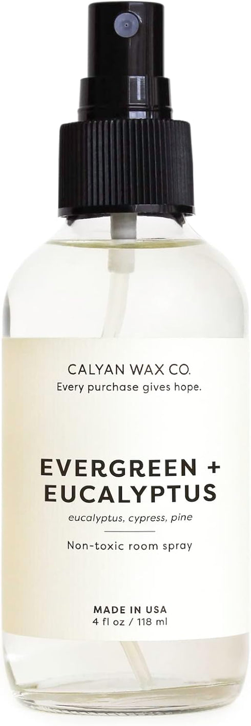 Calyan Wax Co. Evergreen & Eucalyptus Natural Room Spray Infused with Essential Oils, Air Freshener Spray & Aromatic Mist in Non-Aerosal Spray Bot...