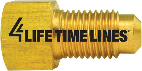 4LIFETIMELINES Brass Brake Line Adapter Fitting, Female(3/8-24 Inverted), Male(3/8-24 Bubble), 10/bag, Brass Construction, Corrosion-Resistant Pla...