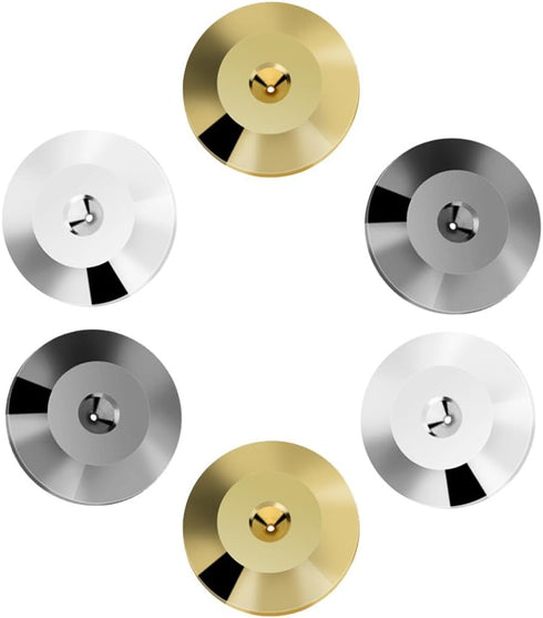 8 Pcs 25 x 4mm Universal Copper Speaker Spikes Pads Speaker Shock Base Pad Isolation Stand Feet Cone Base Mats Floor Disc(Black)...