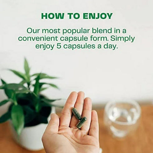 Amazing Grass Greens Blend Superfood Capsules: Super Greens with Organic Spirulina, Chlorella, Beet Root Powder, Digestive Enzymes & Probiotics, 1...